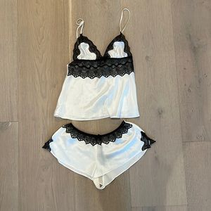 Victoria’s Secret white and black sleep set